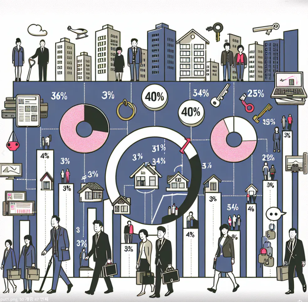 도시를 산책하는 사람들의 그림