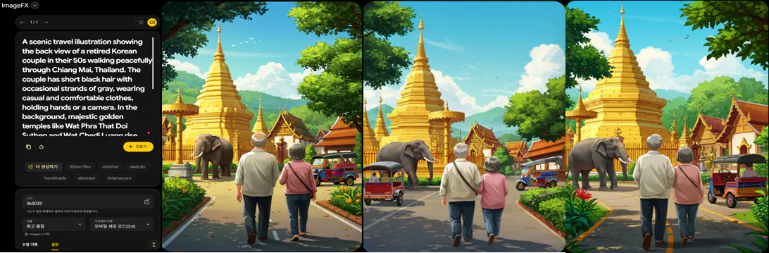 태국에서 길을 걷는 남자와 여자의 사진