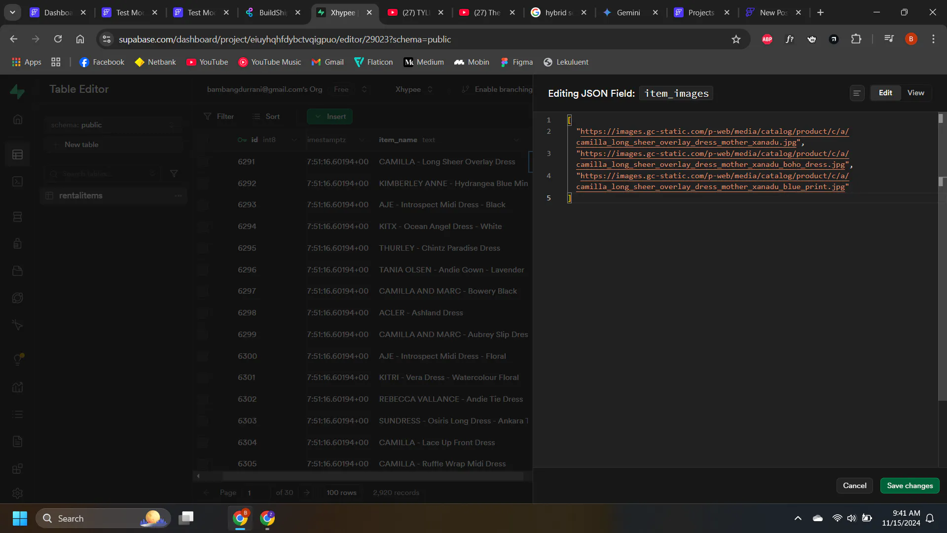 Can't seem to display my list of images from an array of strings