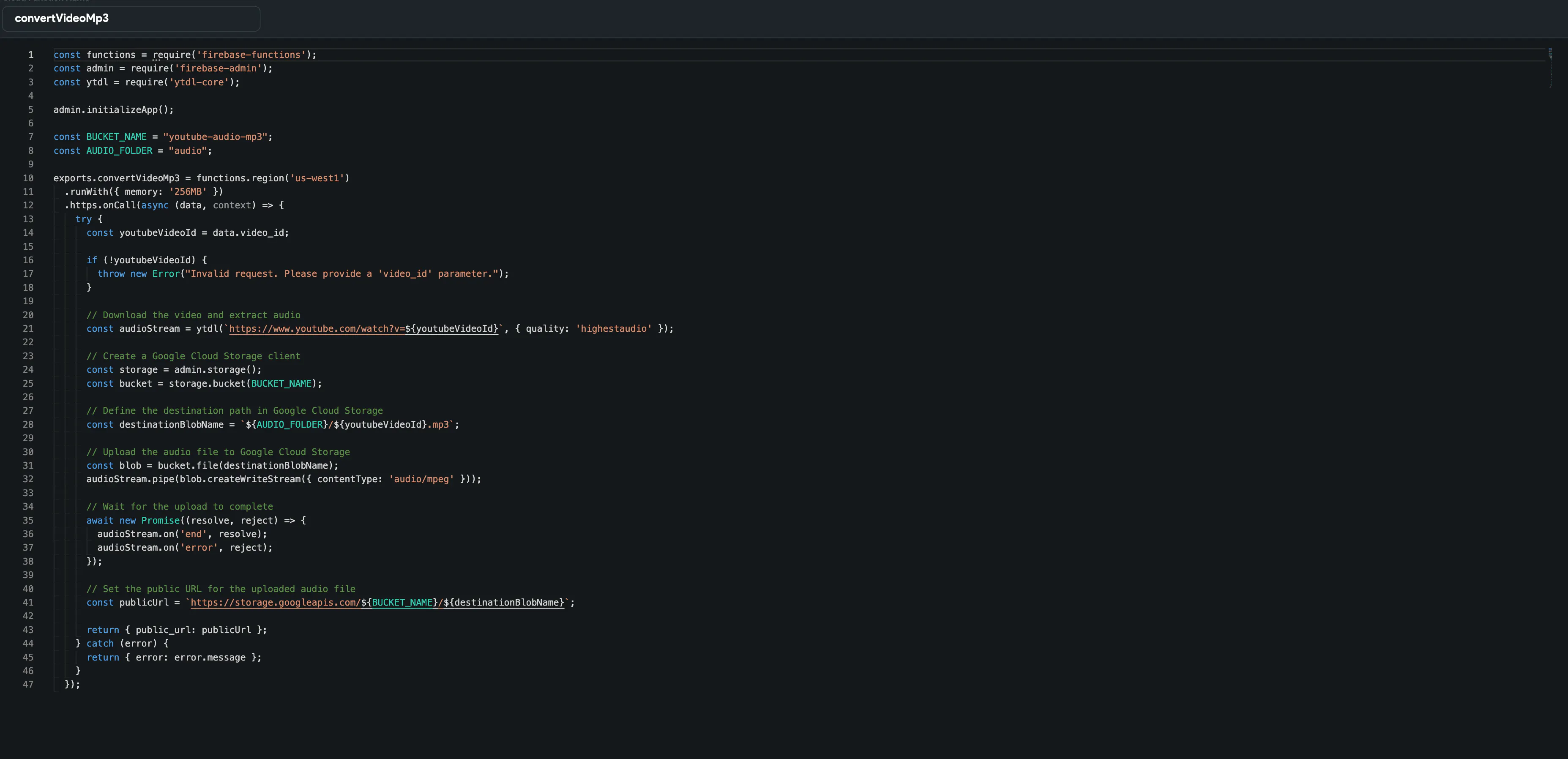 getting a deployment error using Cloud Functions...no insight into the ...
