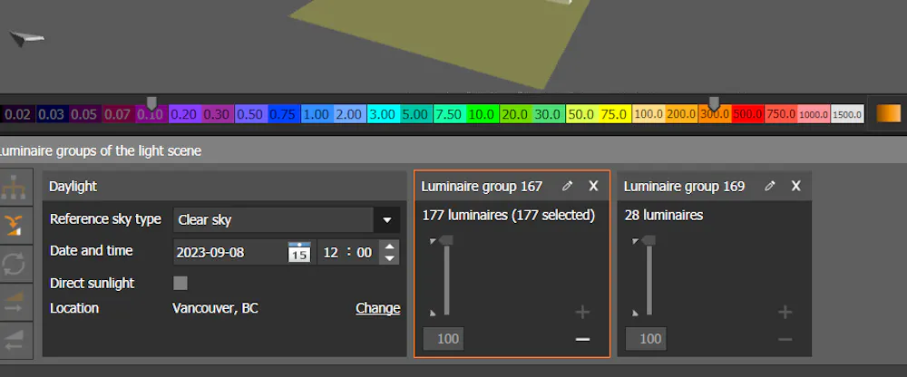 Light Scenes wont let me dim the luminaires