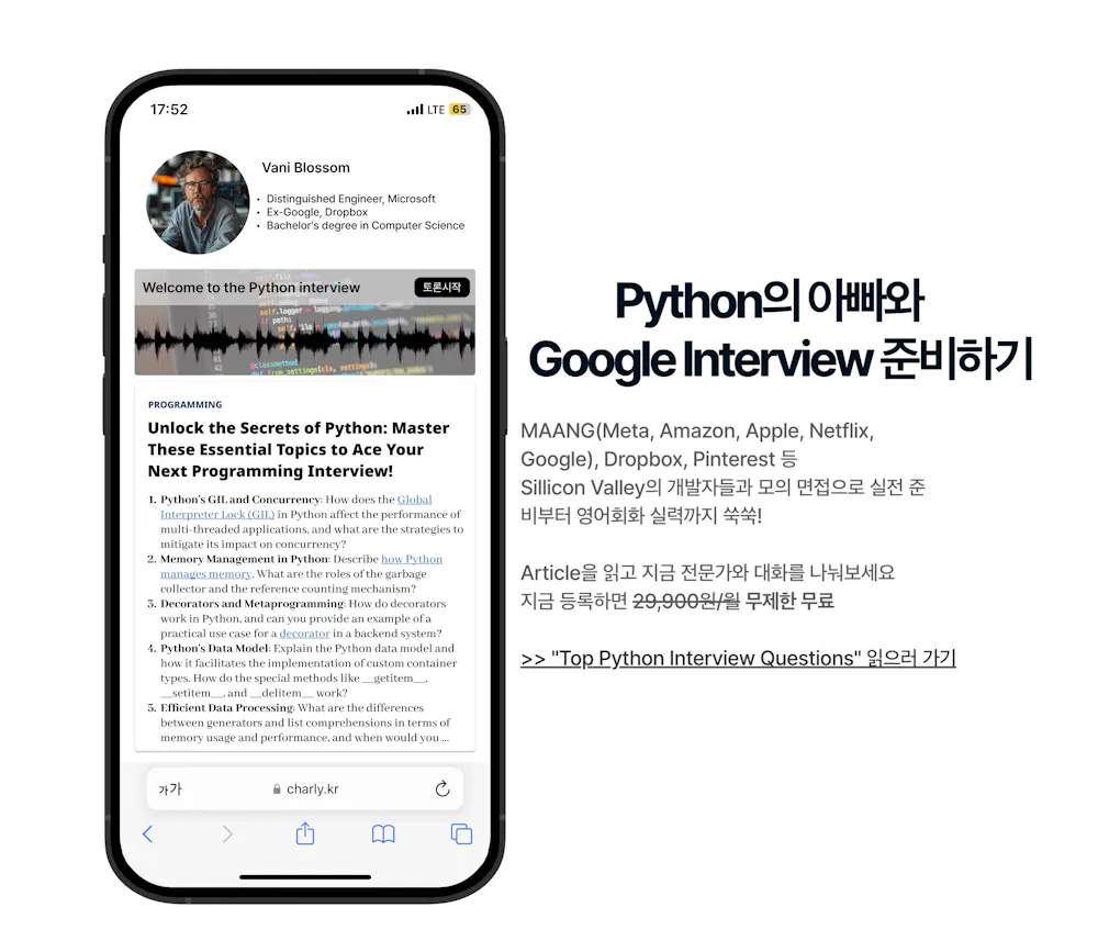 파이썬의 아버지와 Google Interview 준비하기