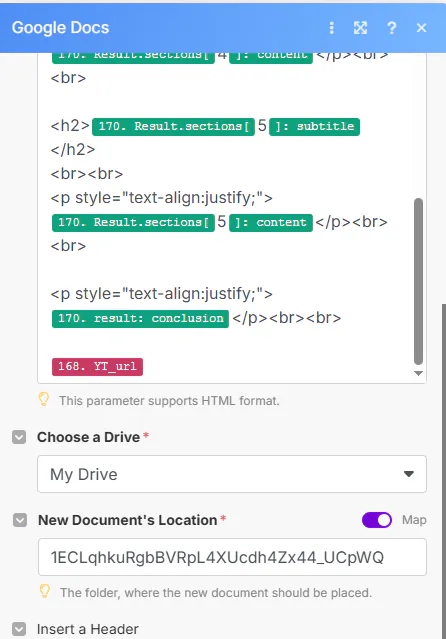 Google Docs 편집기의 스크린 샷