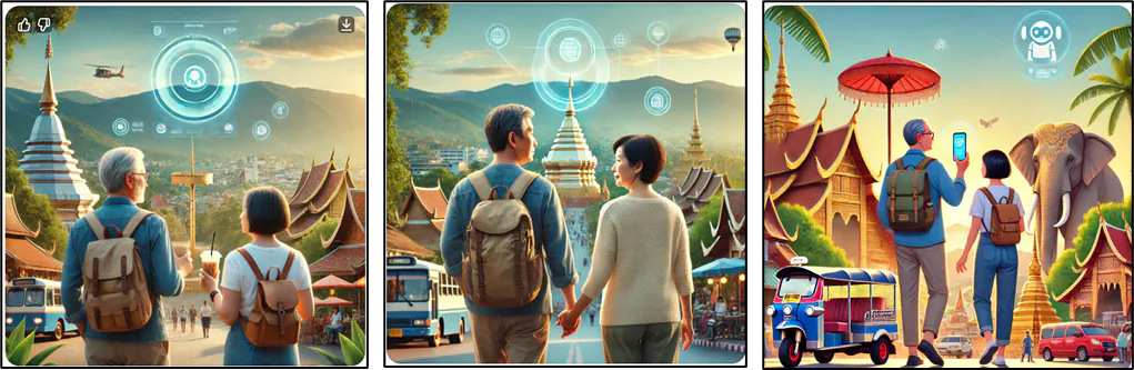 사람들이 도시를 걷는 것을 보여주는 일련의 사진