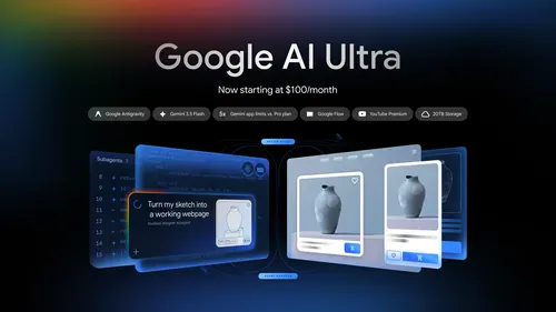 검정색 배경의 Google AI Ultra